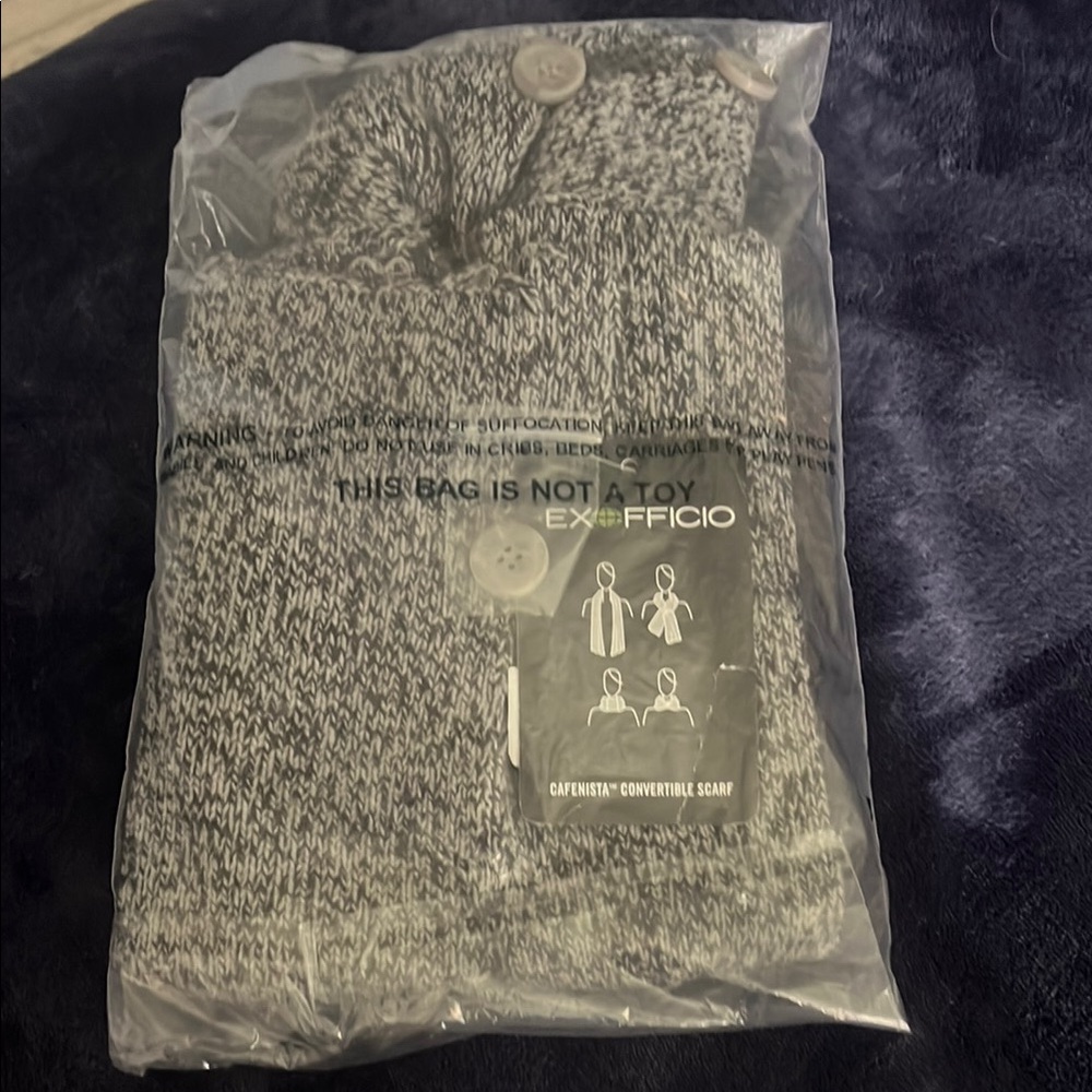 ExOfficio Marled Gray Convertible Scarf